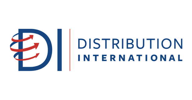 Distribution International logo with a stylized 'D' and arrows circling inside it, followed by the text 'Distribution International'.