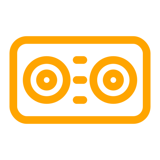 Orange DJ mixing console icon