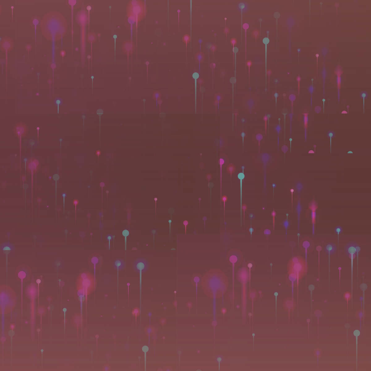 Abstract digital background with multicolored dots and lines resembling a futuristic cityscape or network.