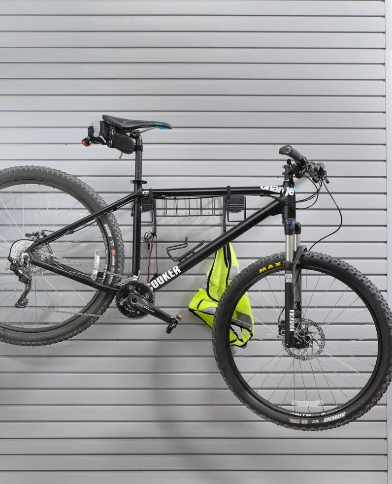 garage slat wall bike hanging
