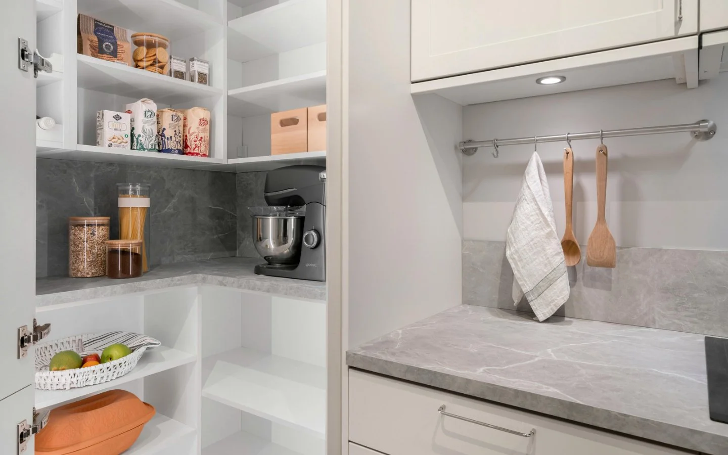 pantry with appliance storage