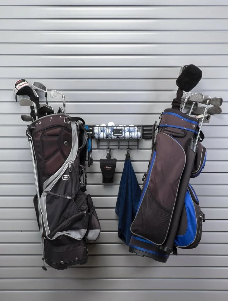 slatwall golf bag garage storage