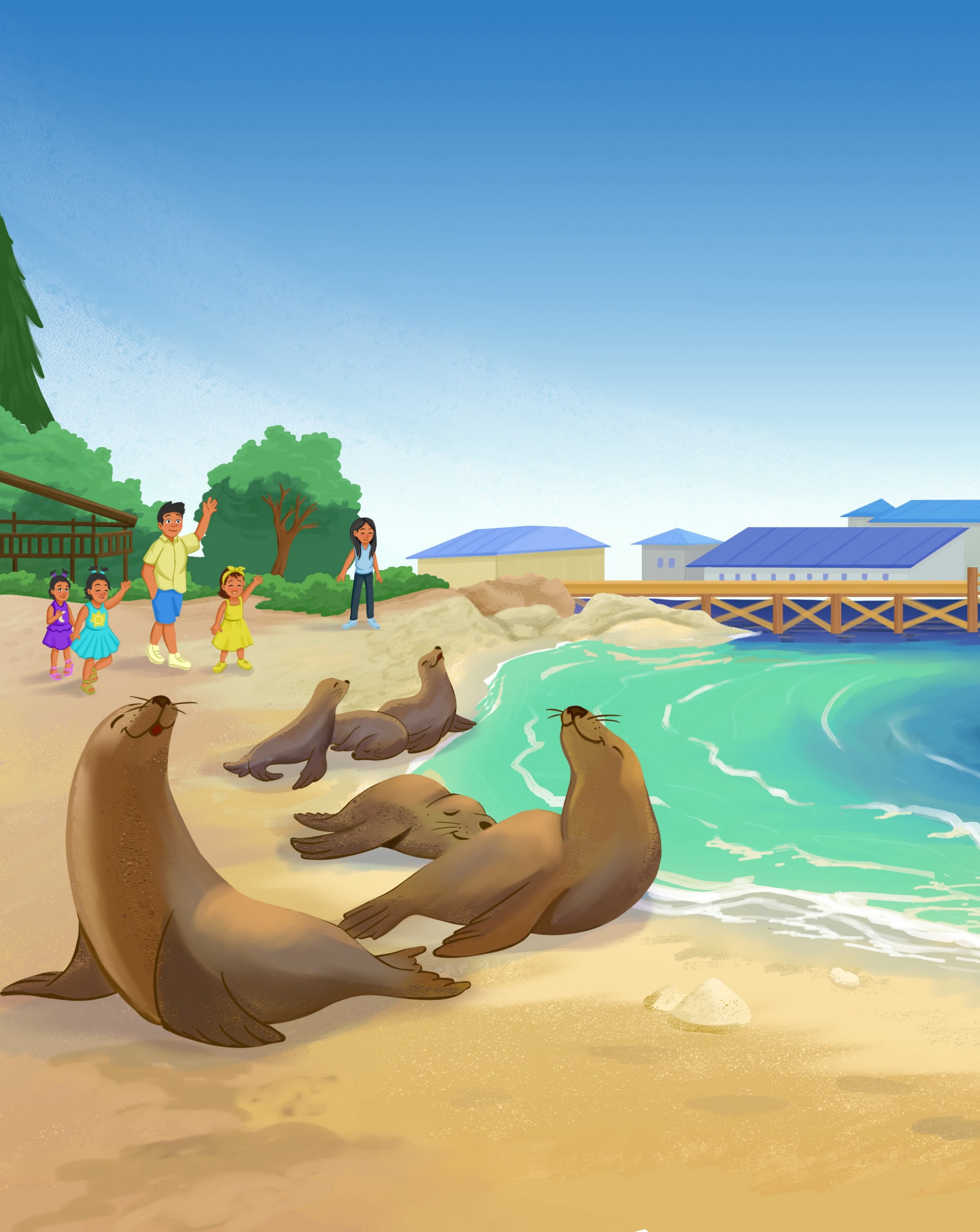 Meet Nooria! 🌊

She lives in Monterey, where the sea lions rest on the sand and the whales travel through Monterey Bay Canyon year-round.

She's about to paddle out on an ordinary morning, but it definitely doesn't stay ordinary 🤭. 

Nooria and The
