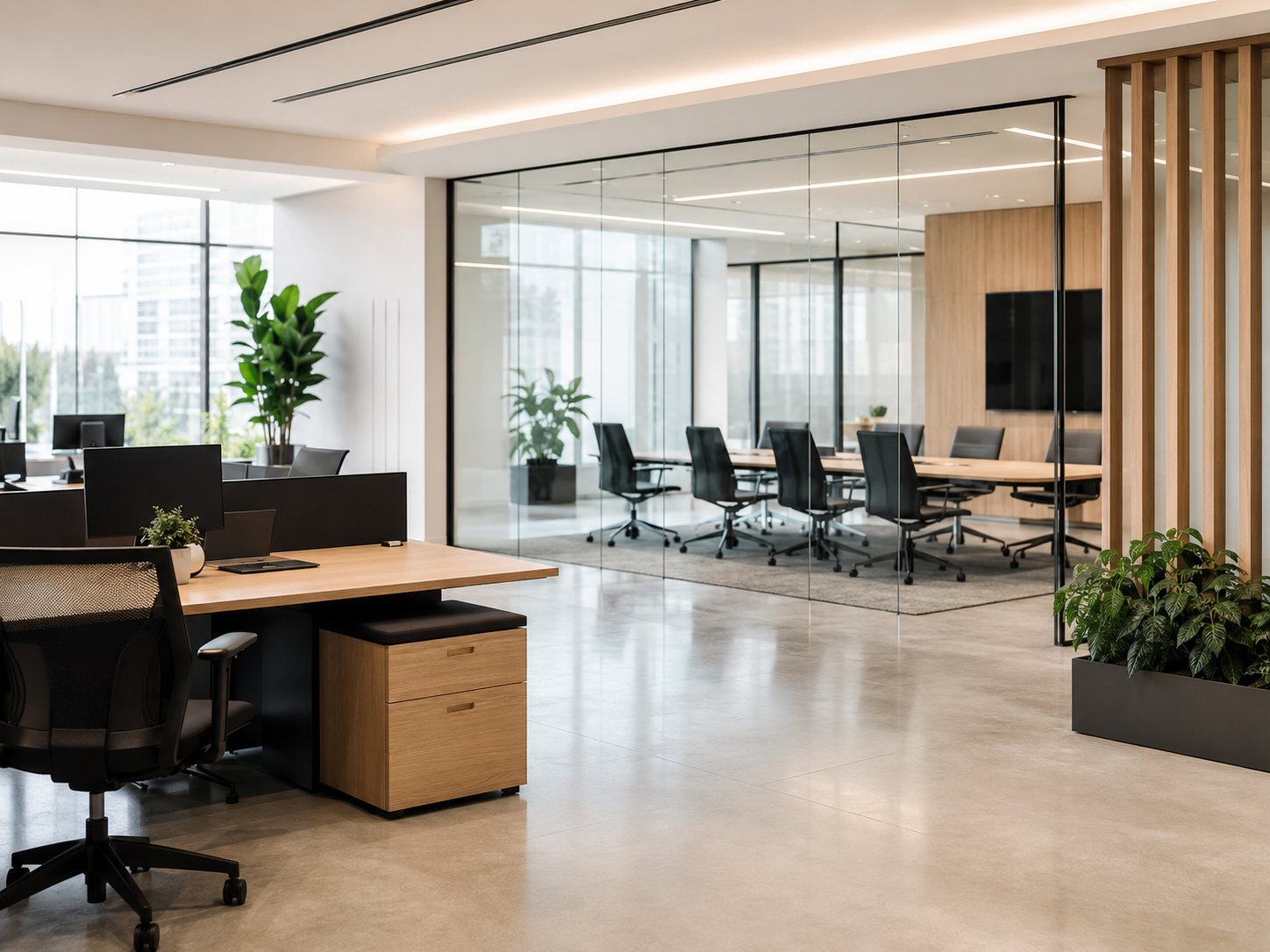 Clean modern office space