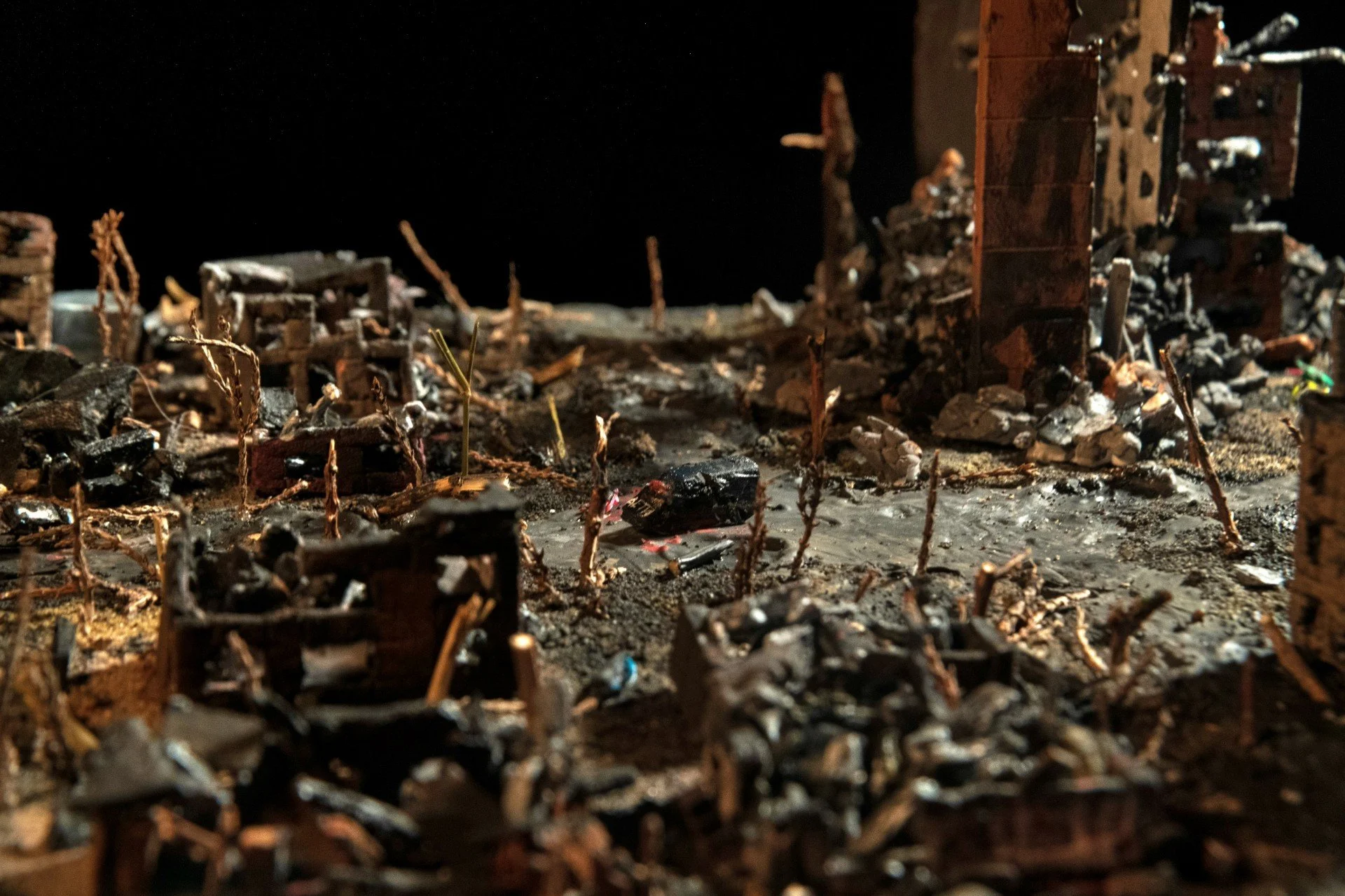 Stripped of everything. 100cm × 30cm. Mixed media.