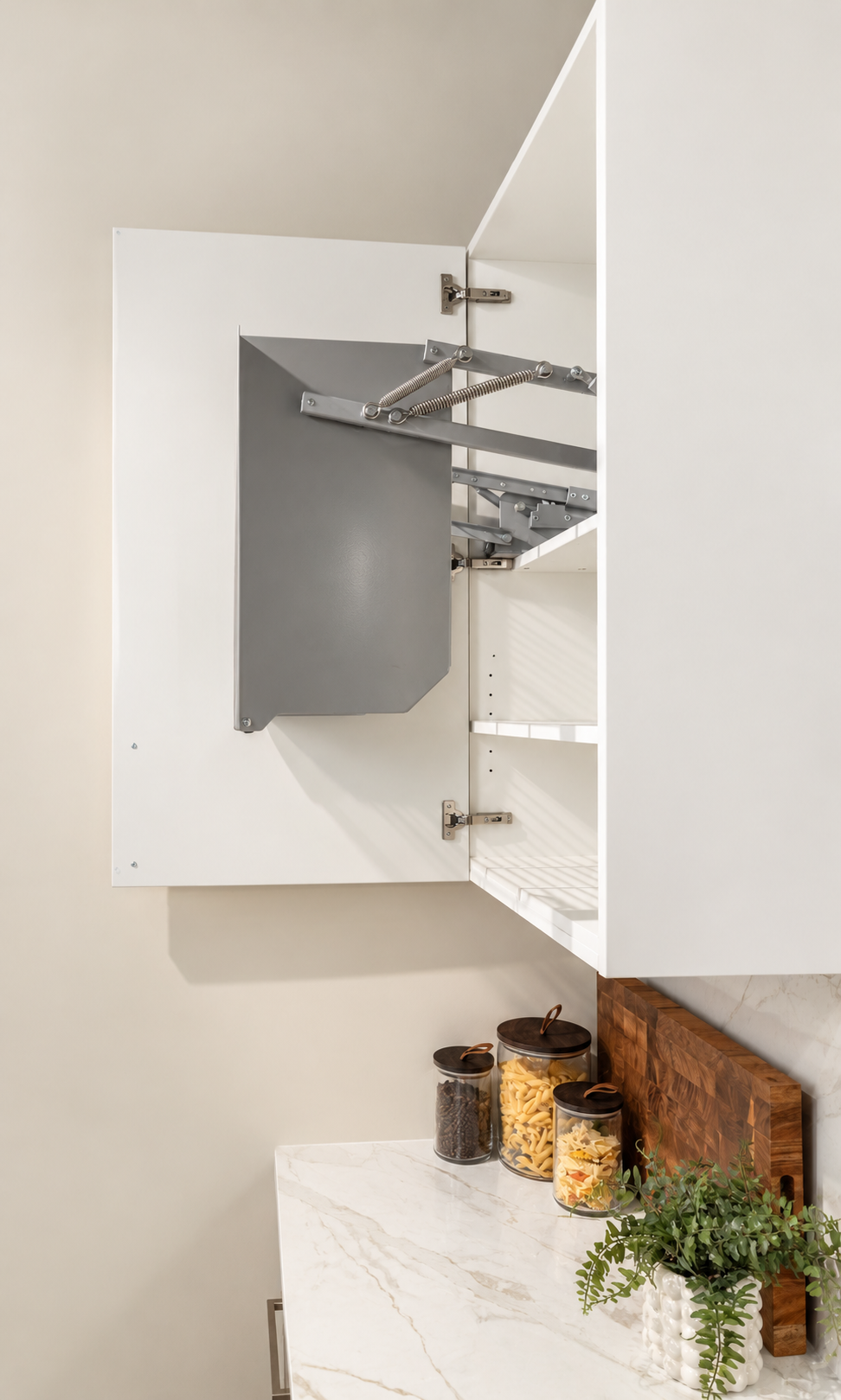 pull down cabinet in showroom interior design portland oregon 