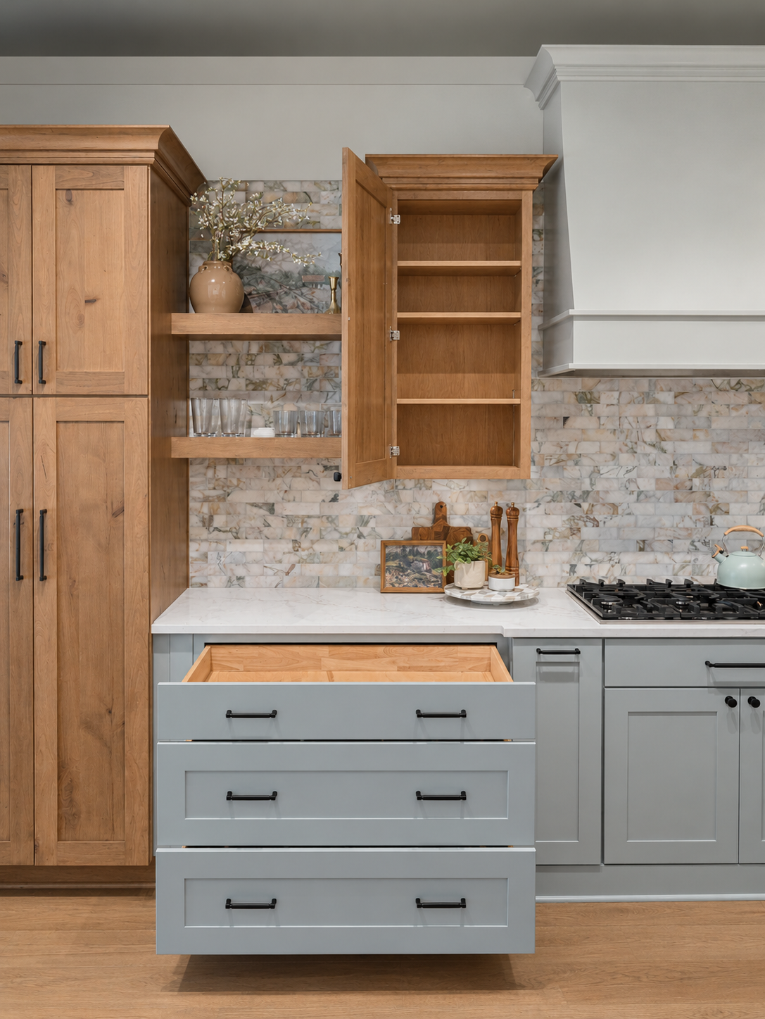 cabinet storage solutions for a portland based interior designer , design build firm in portland oregon 