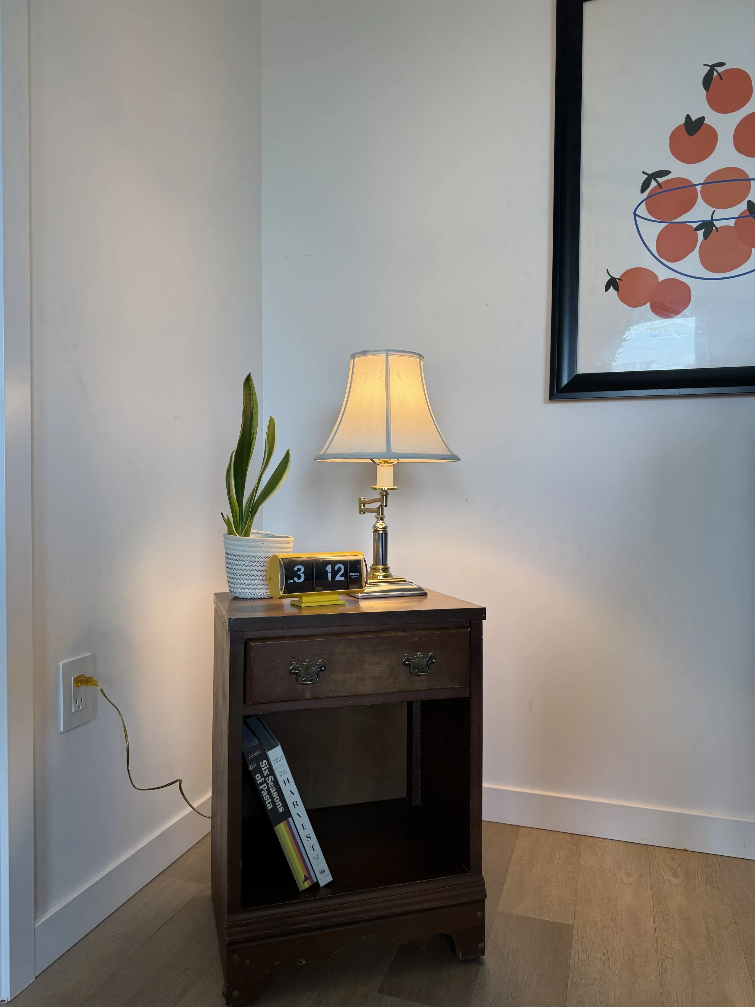 Vintage Nightstand in solid wood, portland oregon furniture resller unique finds 