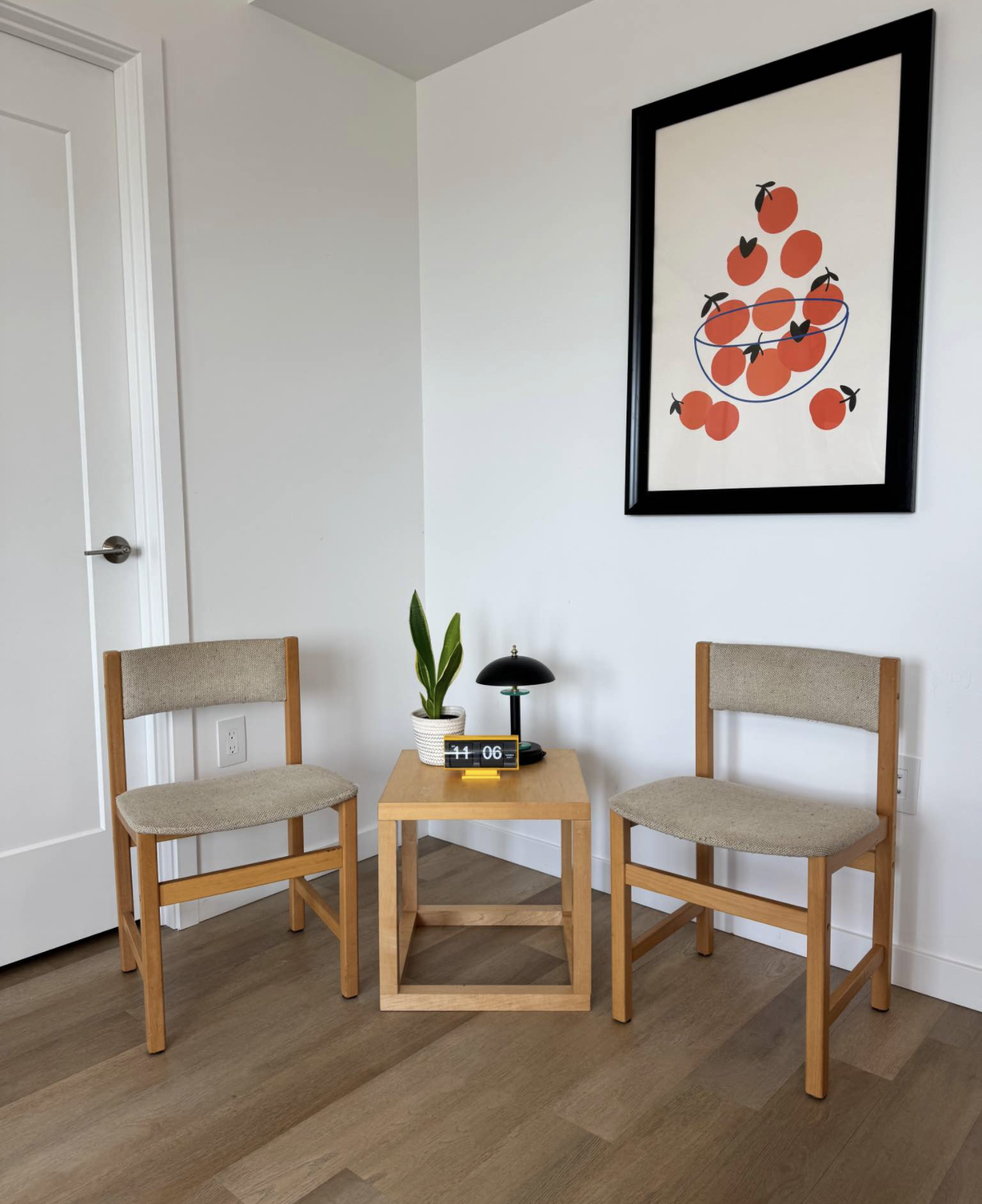 Mid Century Modern Gold unique and fun chairs and side table for a mid century modern home 