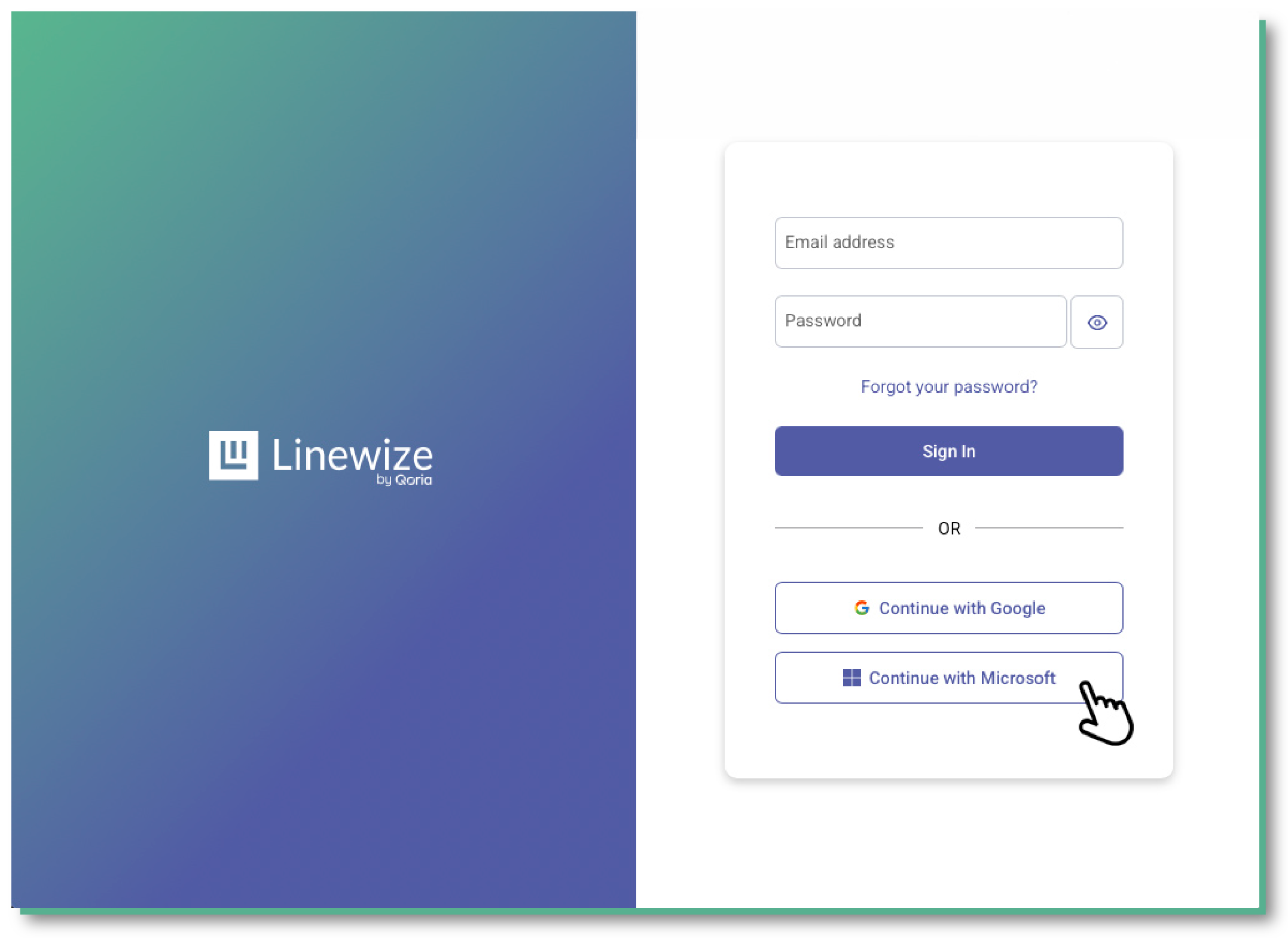 Linewize login screen