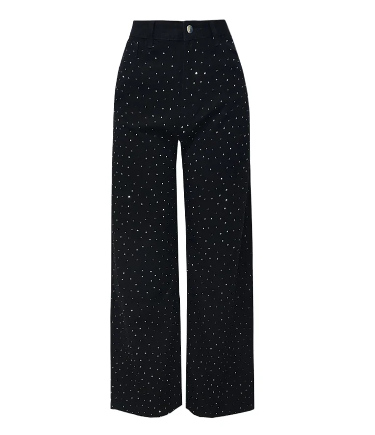The Starlight Rhinestone Wide Leg Jeans