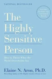 Book cover of 'The Highly Sensitive Person' by Elaine N. Aron, Ph.D., with a light blue background.