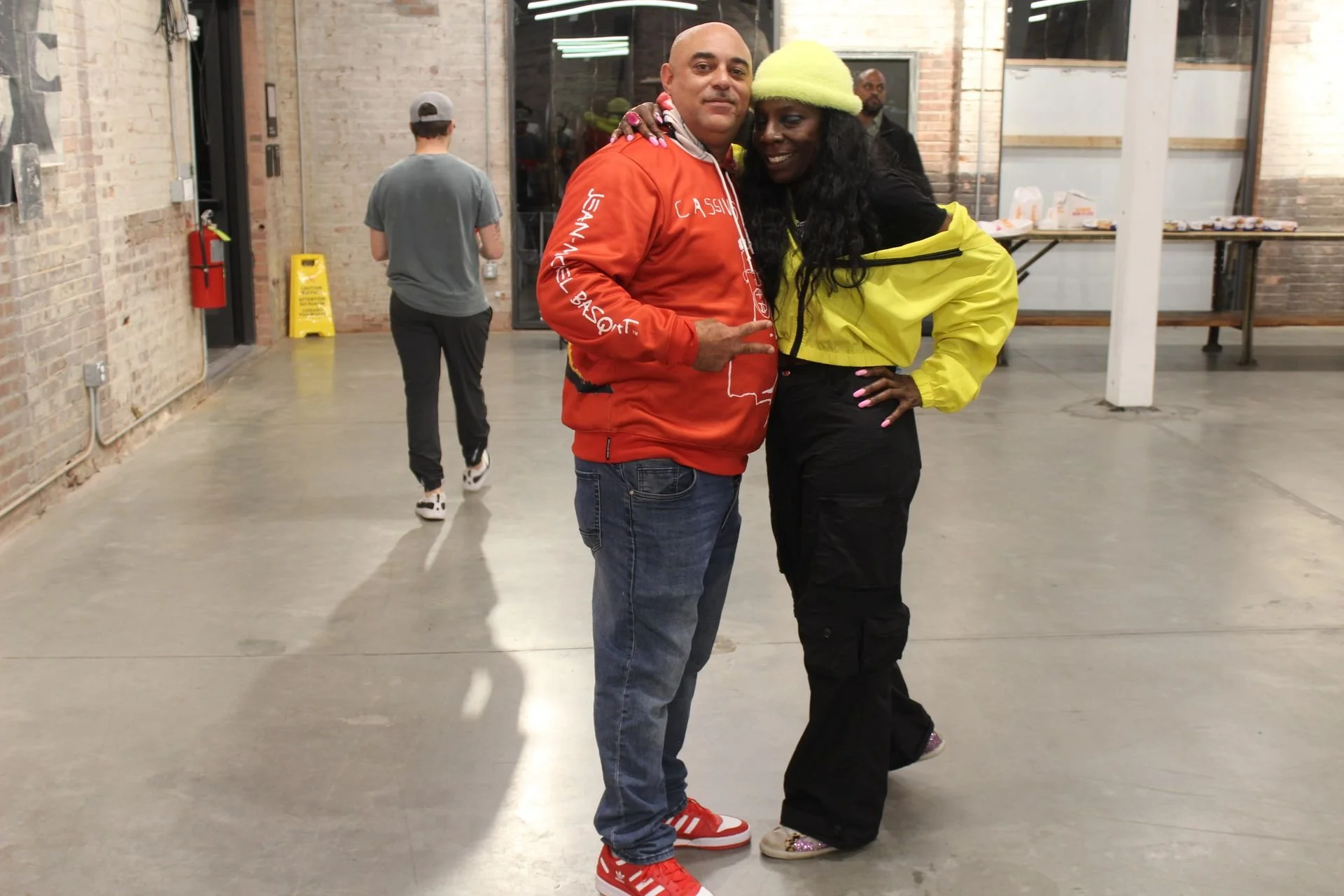 Spit and Paint, a Winning Ways Program. Two attendees posing for the camera.