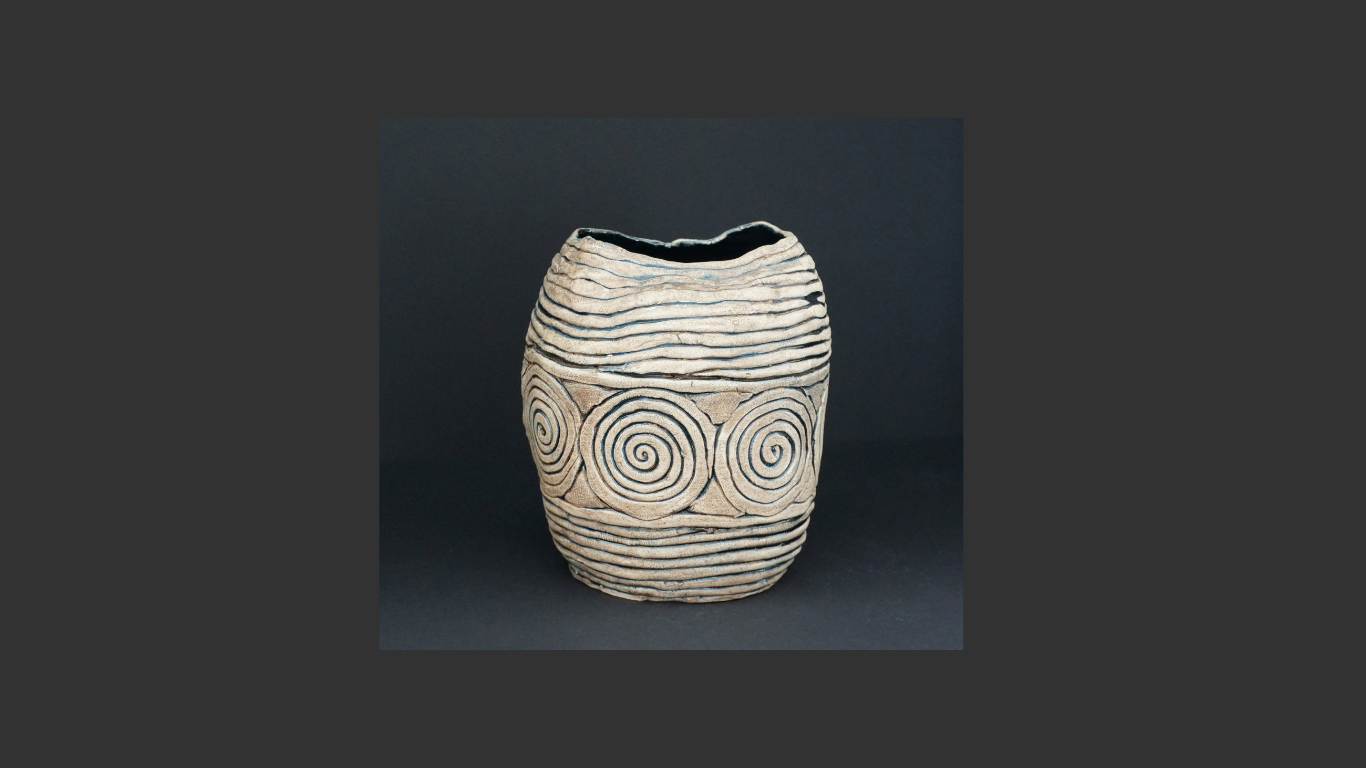 Vintage, Signed Hand Coiled Vase