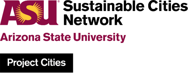 Logo of Arizona State University with the text 'Project Cities'.
