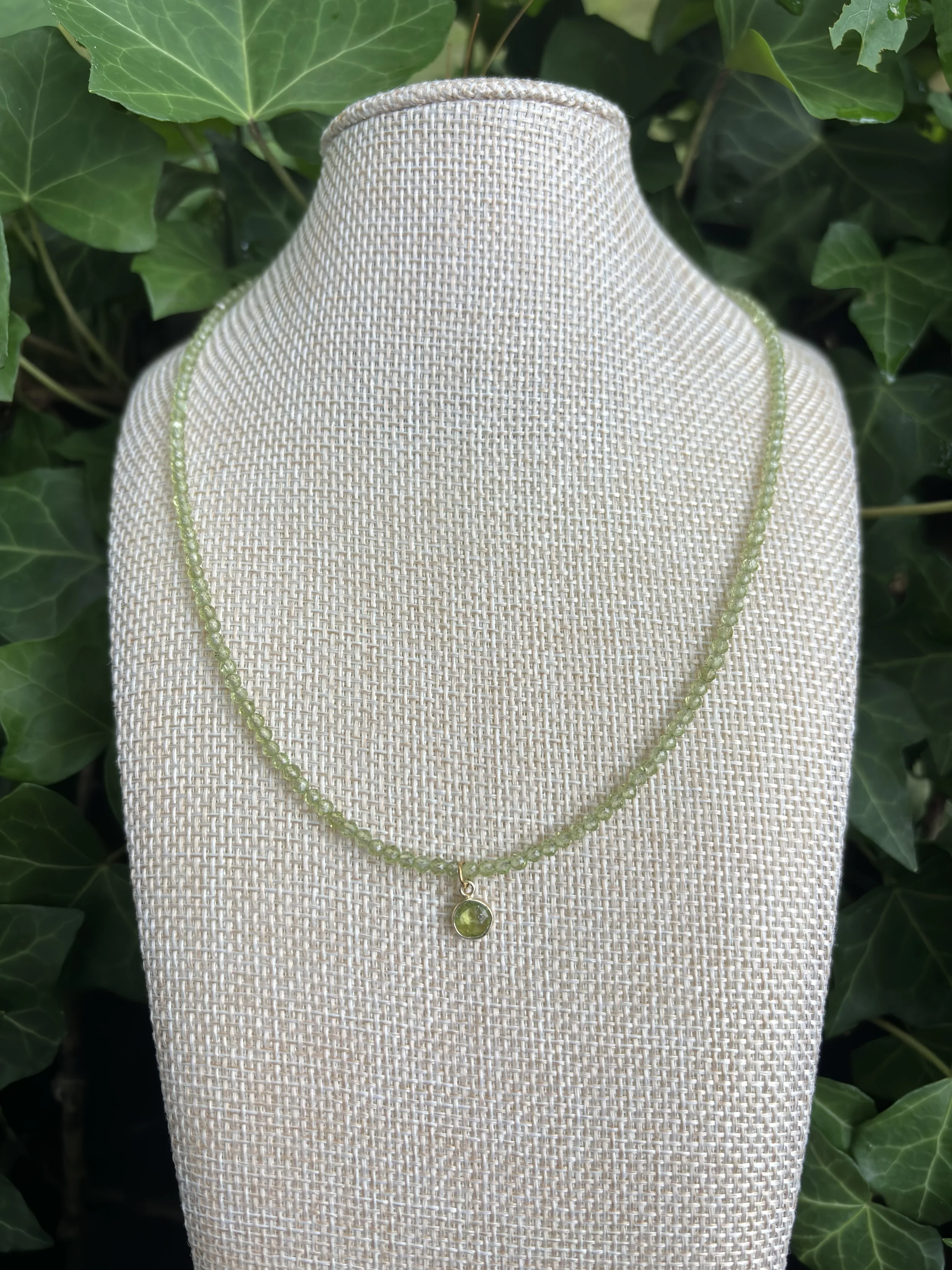 Double Peridot Charm Necklace