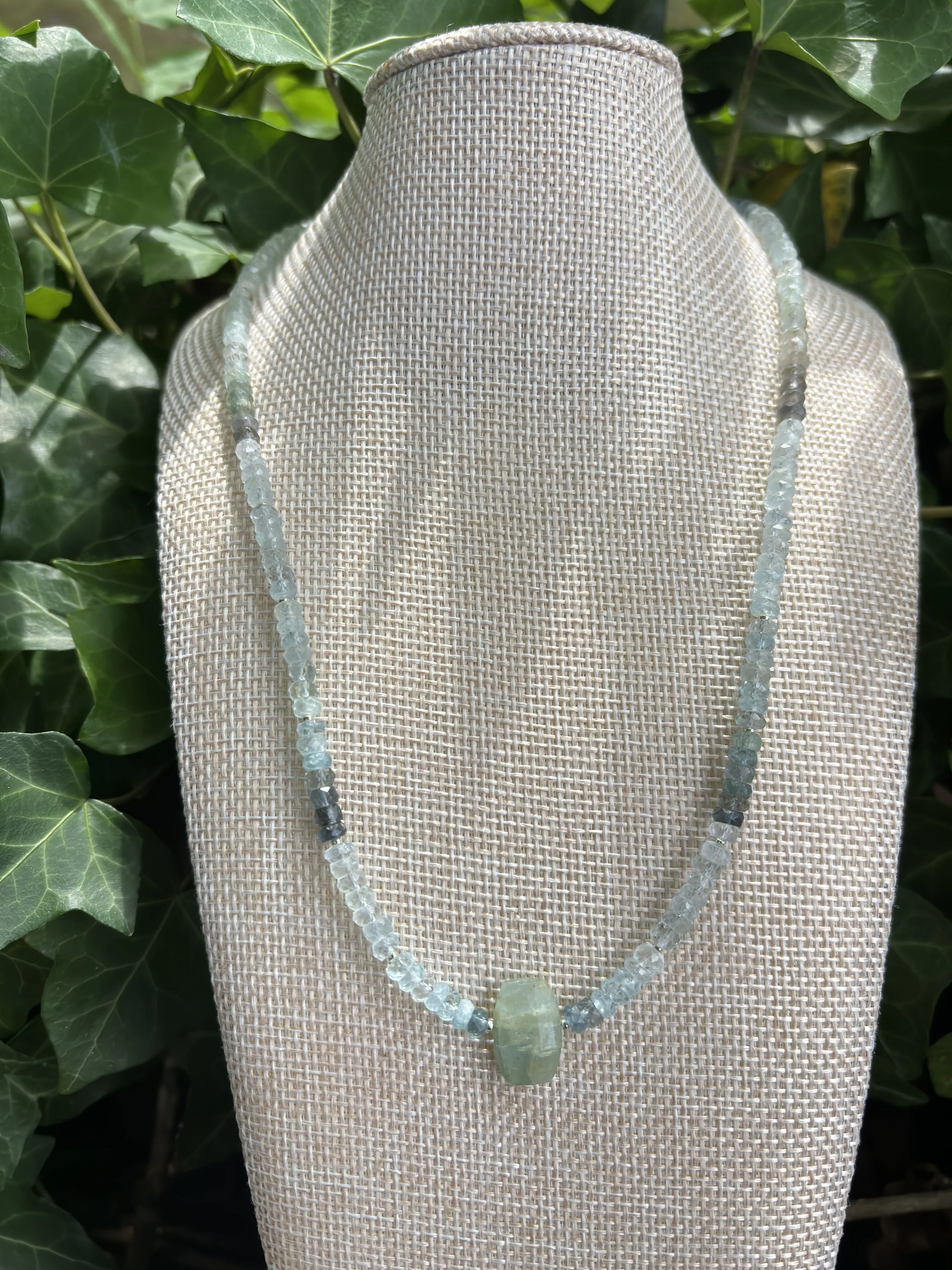 Banded Aquamarine Necklace