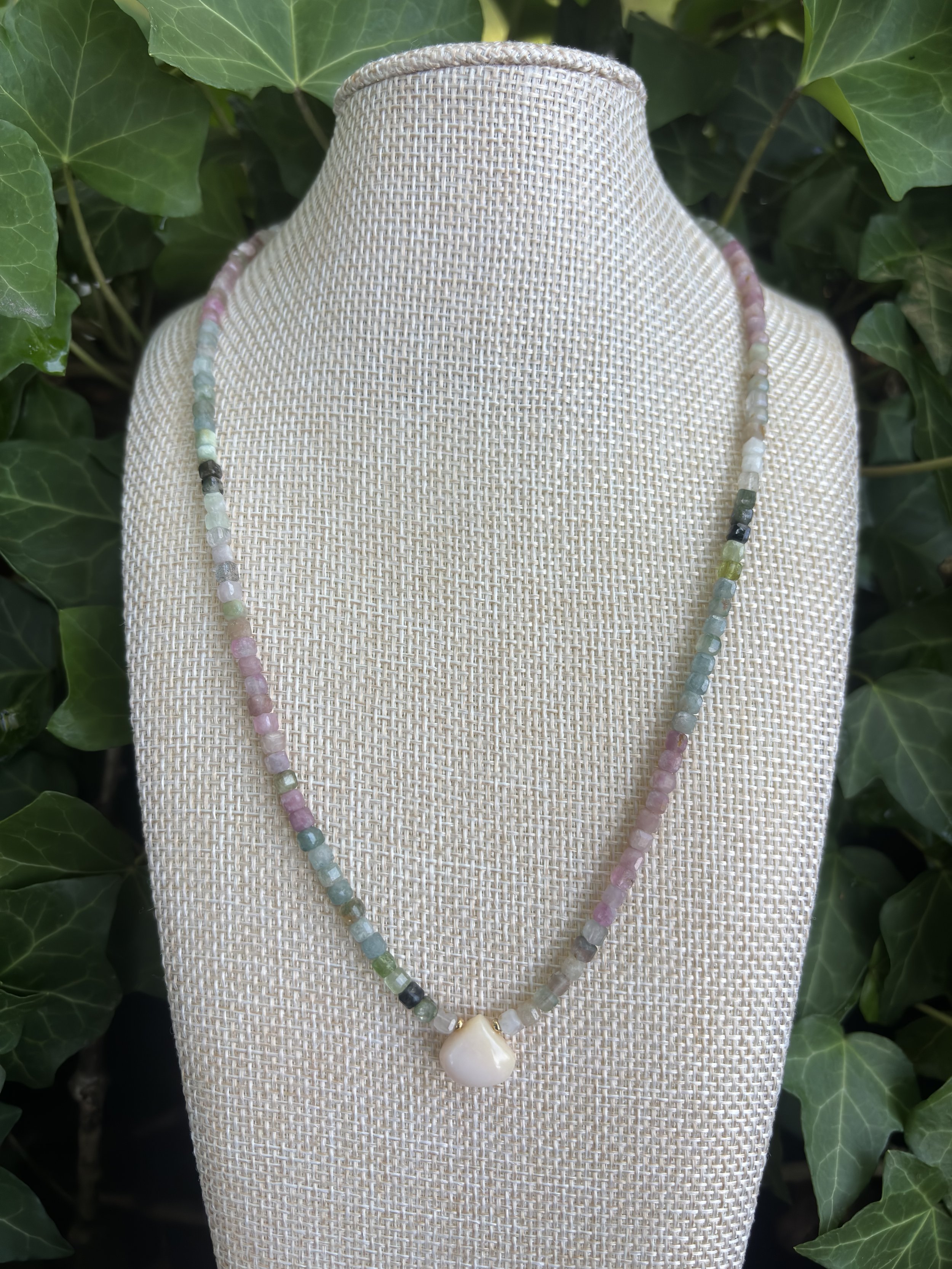 Tourmaline and Teardrop Necklace