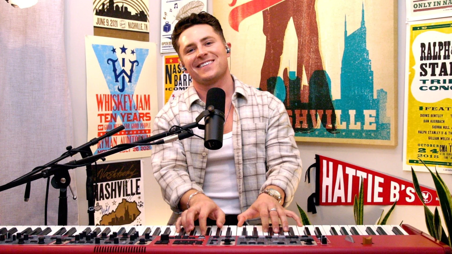 Ry Rivers performs live on piano during the Heart of the Gulch Walk the Line performance in Nashville.