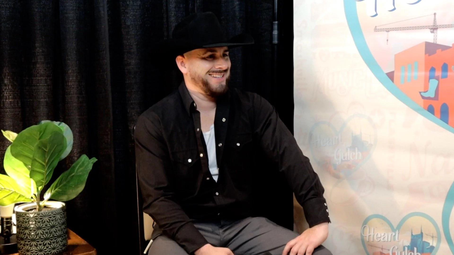 Tony Mendoza and country singer-songwriter Lakelin Lemmings pose together following their Heart of the Gulch interview at Country Radio Seminar (CRS) 2026 in Nashville.