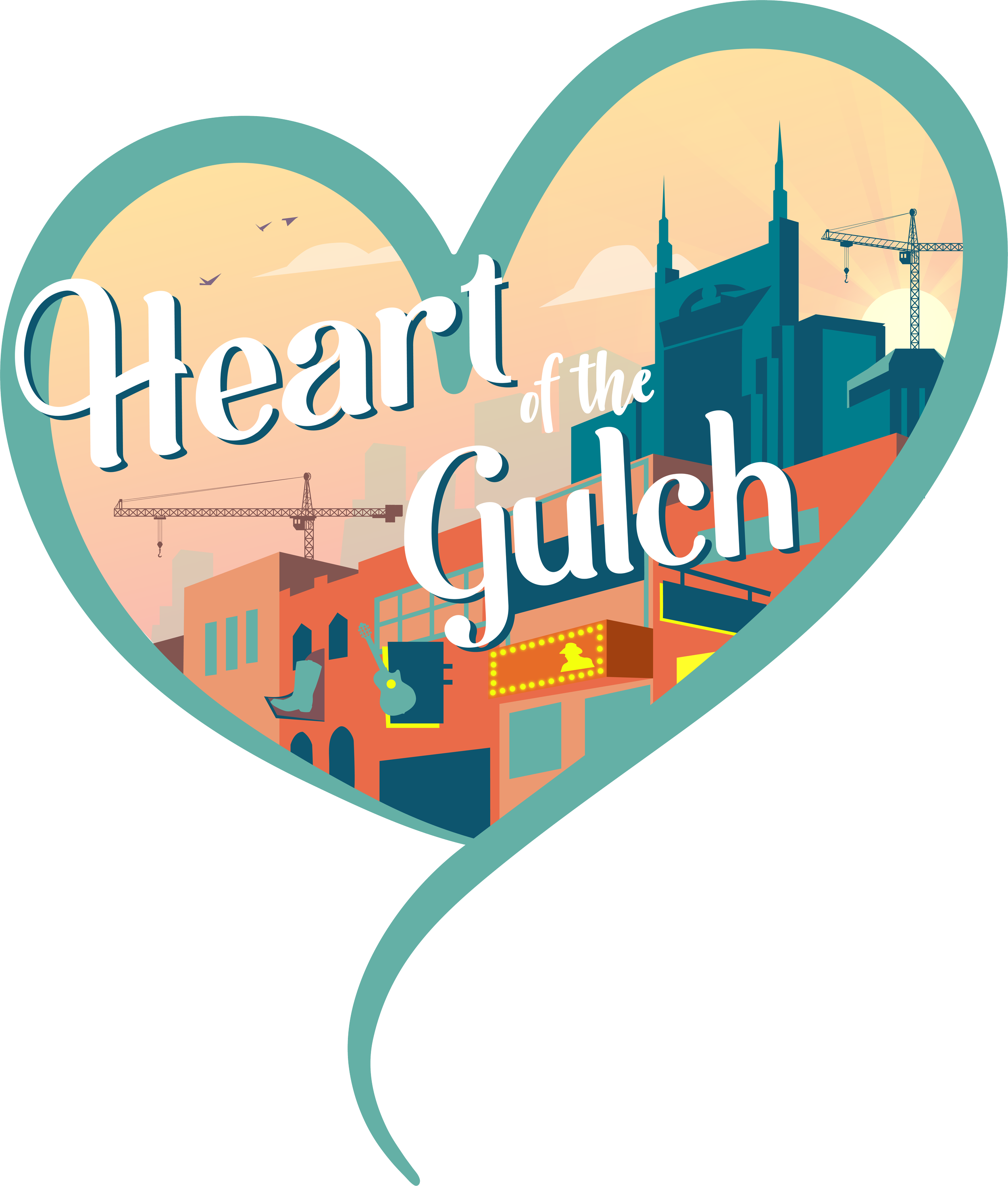 Heart of the Gulch Nashville country music show and artist interview series official logo.