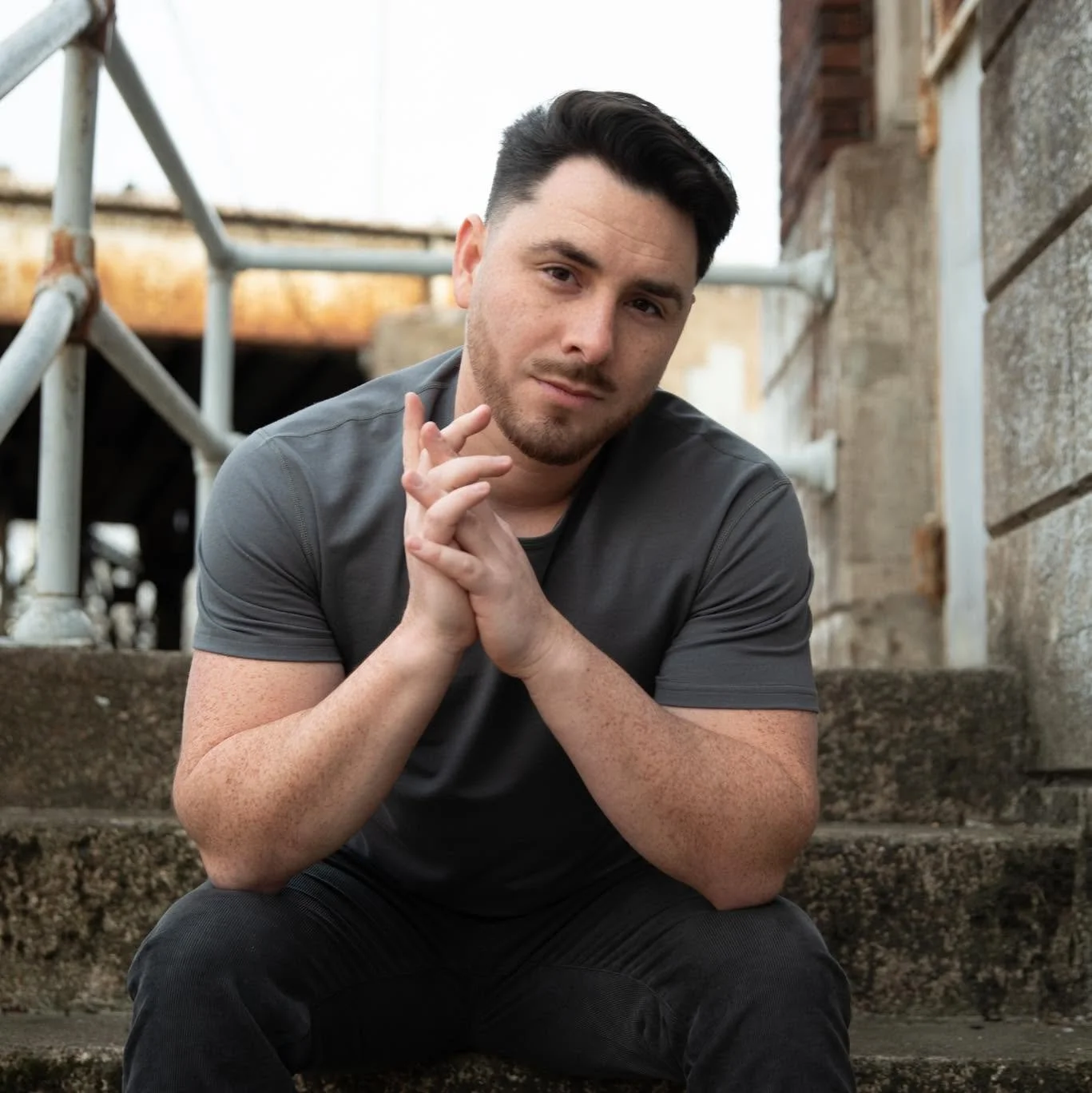 Tony Mendoza, Nashville media personality and host of Heart of the Gulch, during a professional photoshoot.