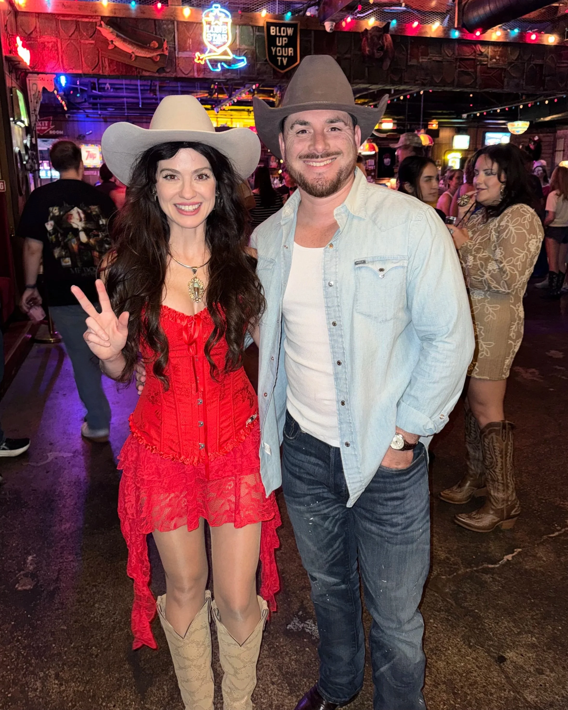 Alicia Blue with Tony Mendoza Heart of the Gulch at her Skinny Dennis Nashville "Country Desire" Release party!