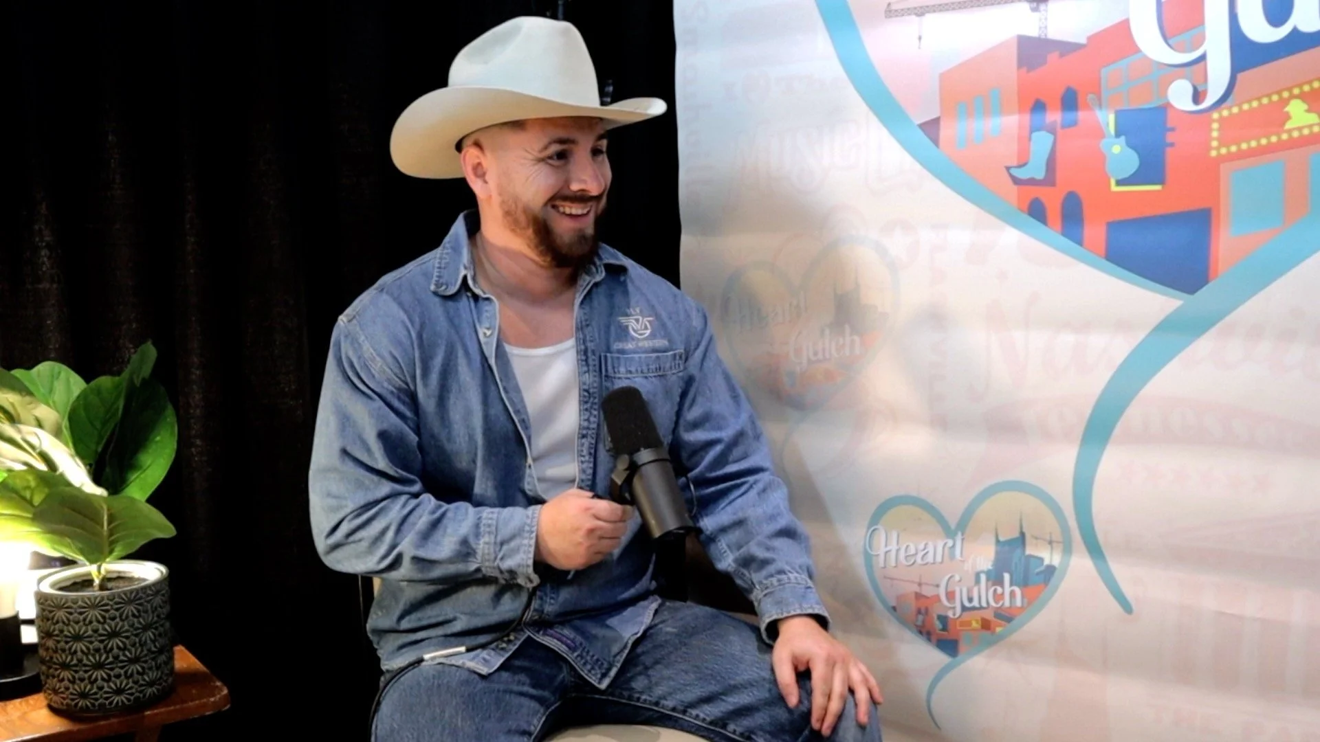Tony Mendoza and country artist Harper Grace pose together following their Heart of the Gulch interview at Country Radio Seminar (CRS) 2026 in Nashville.