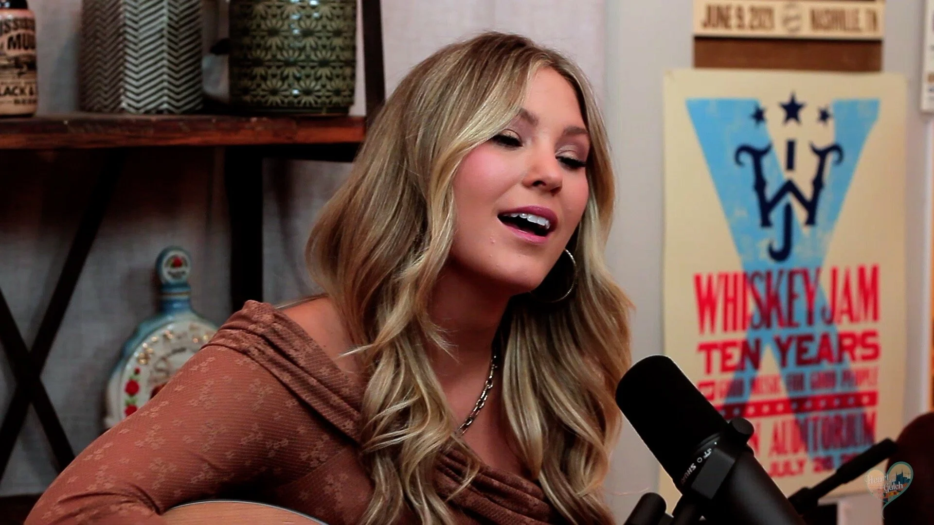 Karissa Ella performs “Mamas Do” at the Heart of the Gulch studio in Nashville, Tennessee.