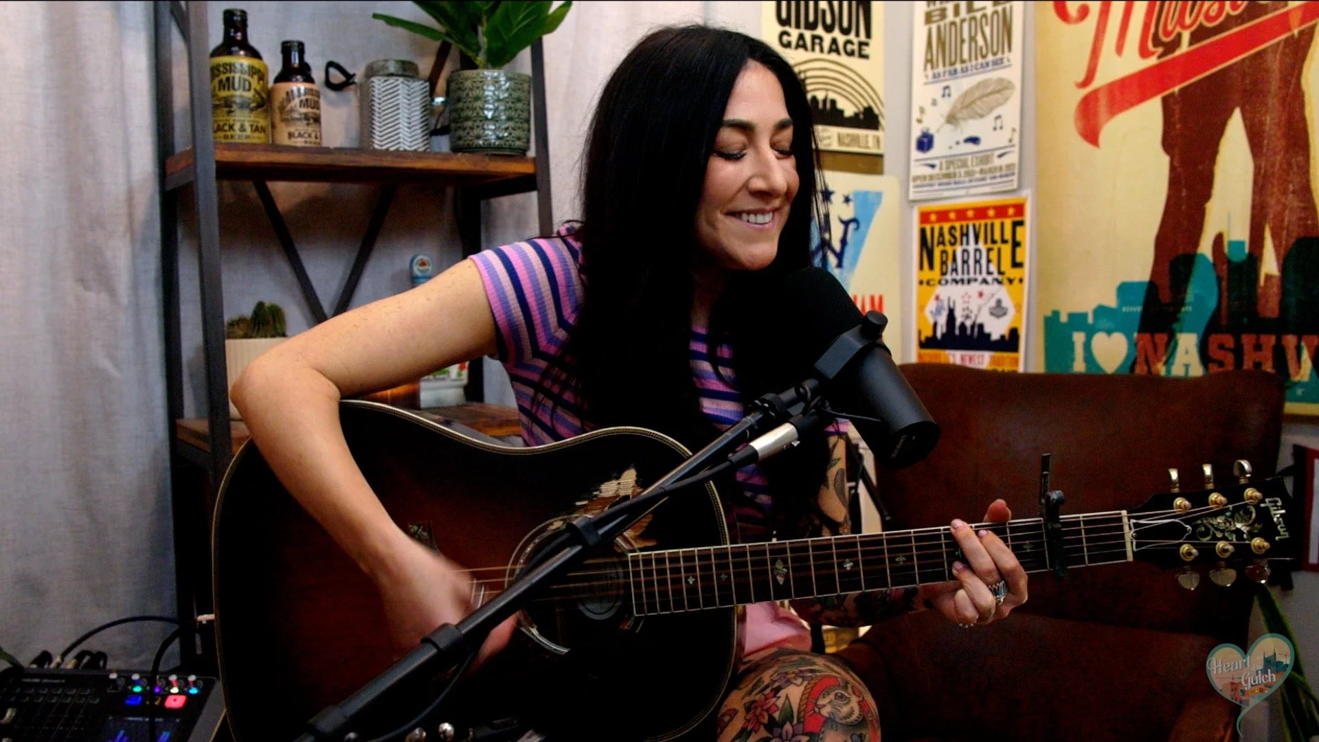 Sheyna Gee performs “Rooster” at the Heart of the Gulch studio in Nashville, TN.