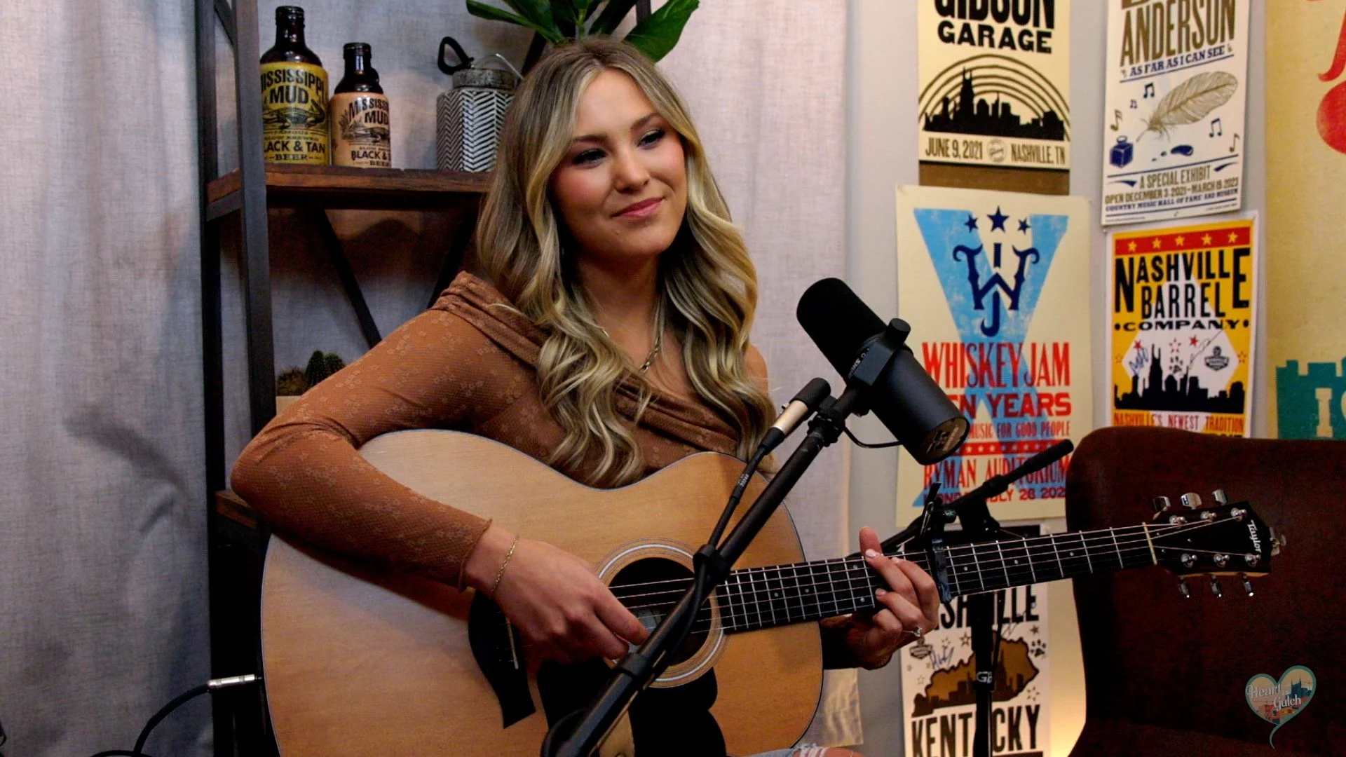 Karissa Ella performs “Mamas Do” at the Heart of the Gulch studio in Nashville, TN.