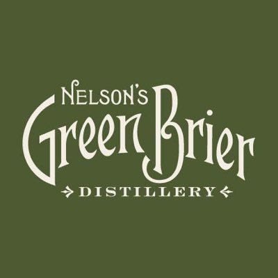 Logo for Nelson's Green Brier Distillery on a green background.