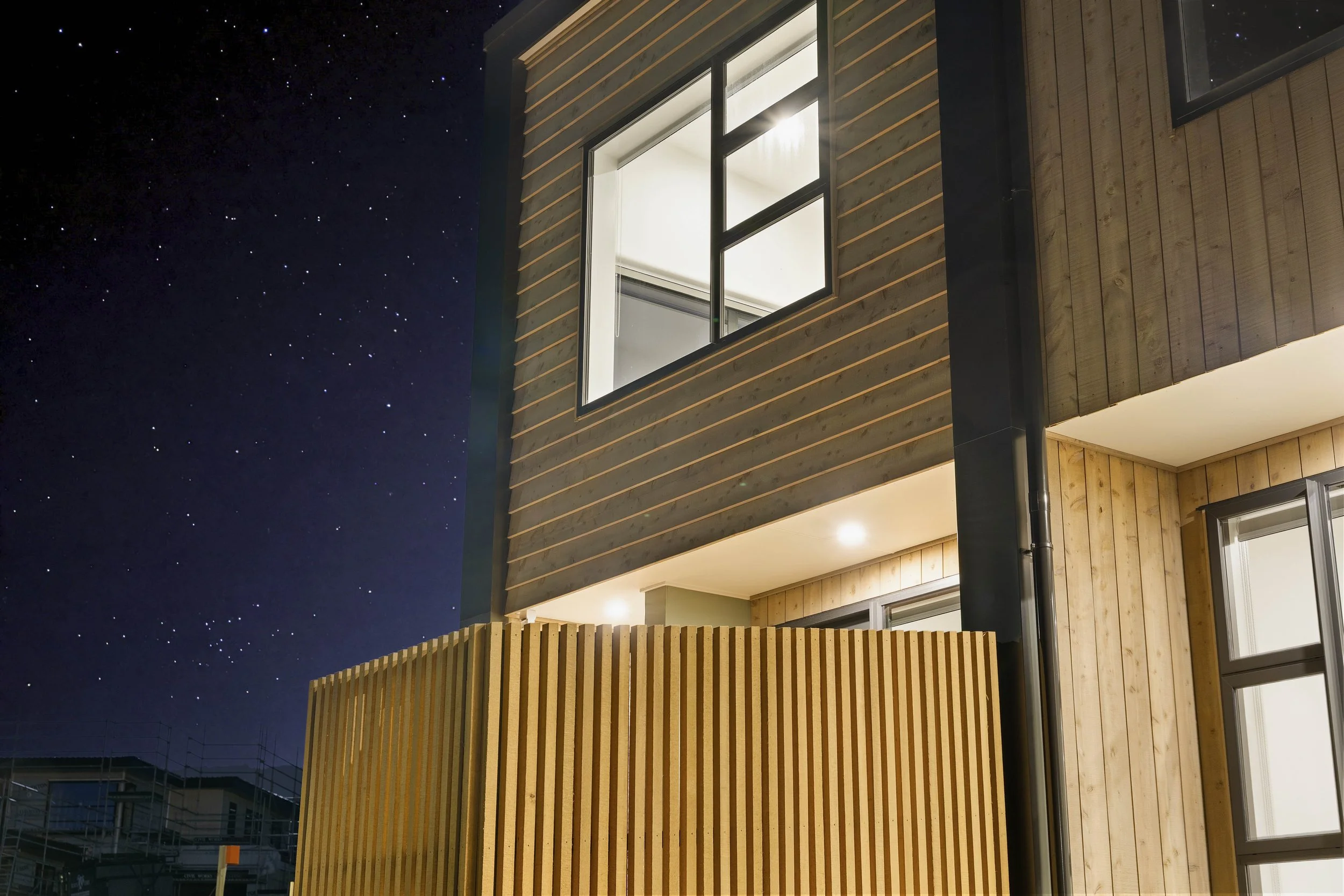 Timber slat screens to provide privacy
