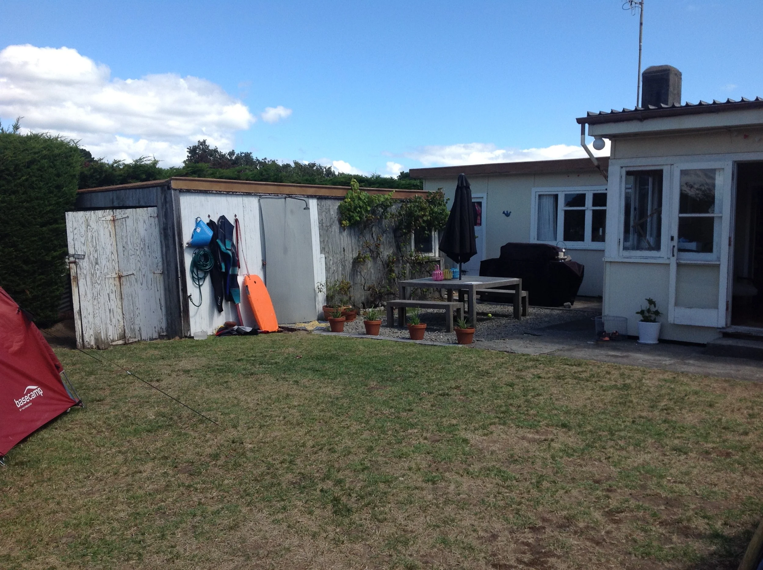 Image showing tired shed and bare backyard - before addition to house