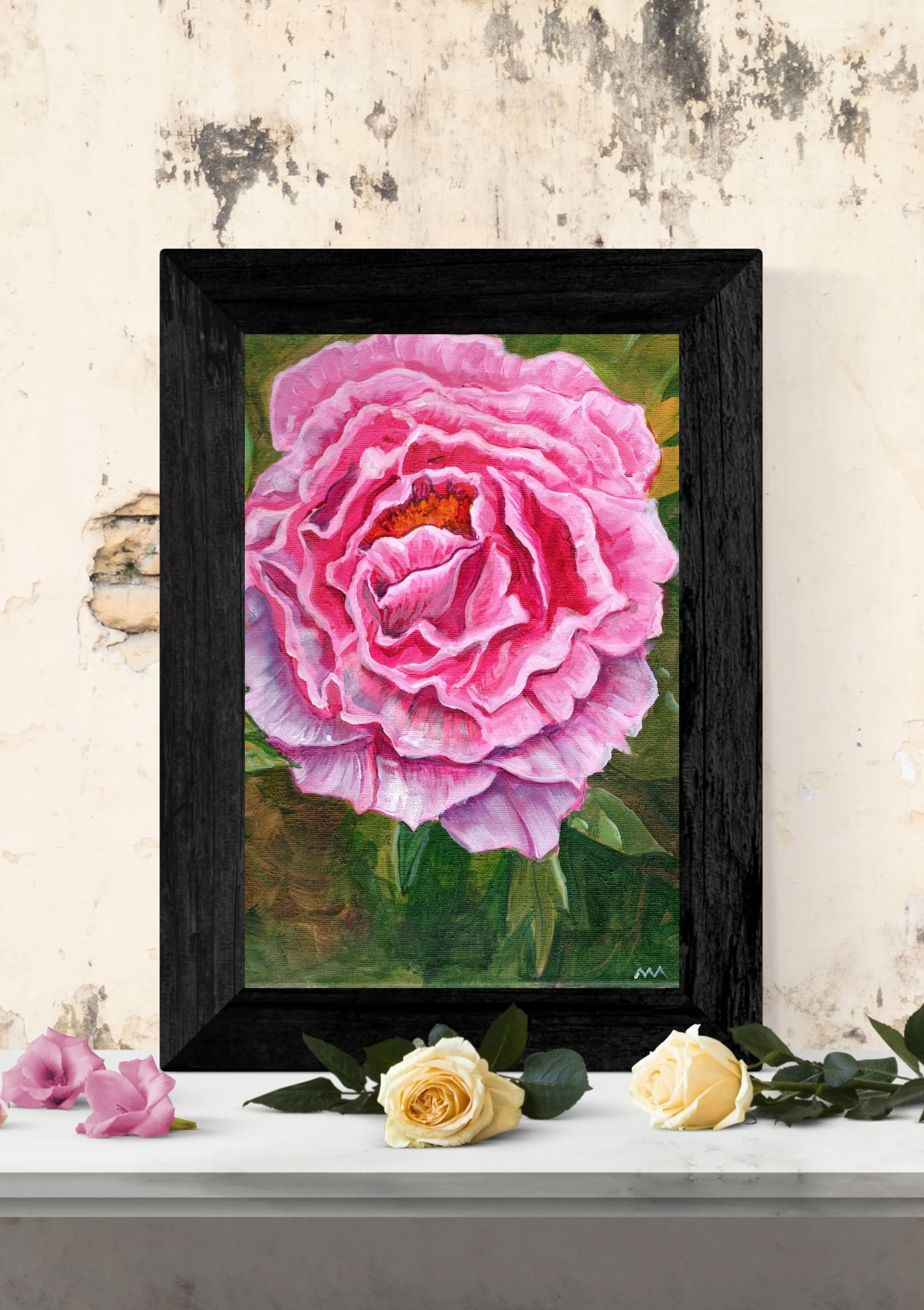 Pink Beige Floral Painting Mockup Framed Art.jpg