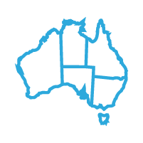 Outline map of Australia with a location marker over the southwestern part of the country.