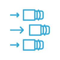 Diagram showing three steps of administering a drug from a vial into a syringe, with arrows indicating the process