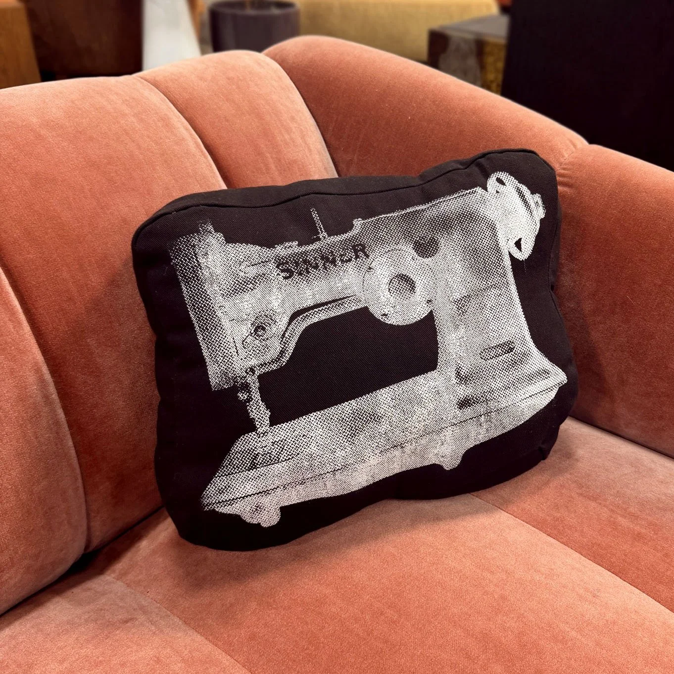 "SINNER" Sewing Machine Decorative Pillow