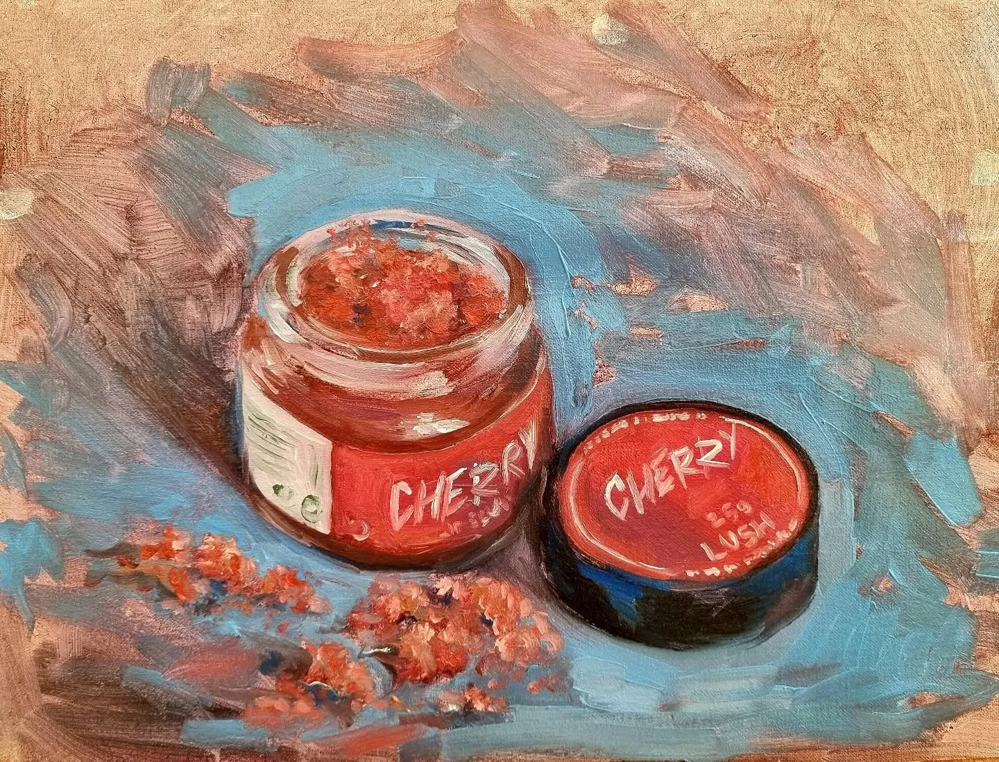 Cherry lipscrub oil study

Done in 2022 for a project

...

#traditionalart #artstudy #stilllife #artistsoninstagram #cosmetics #oilpainting #paintings