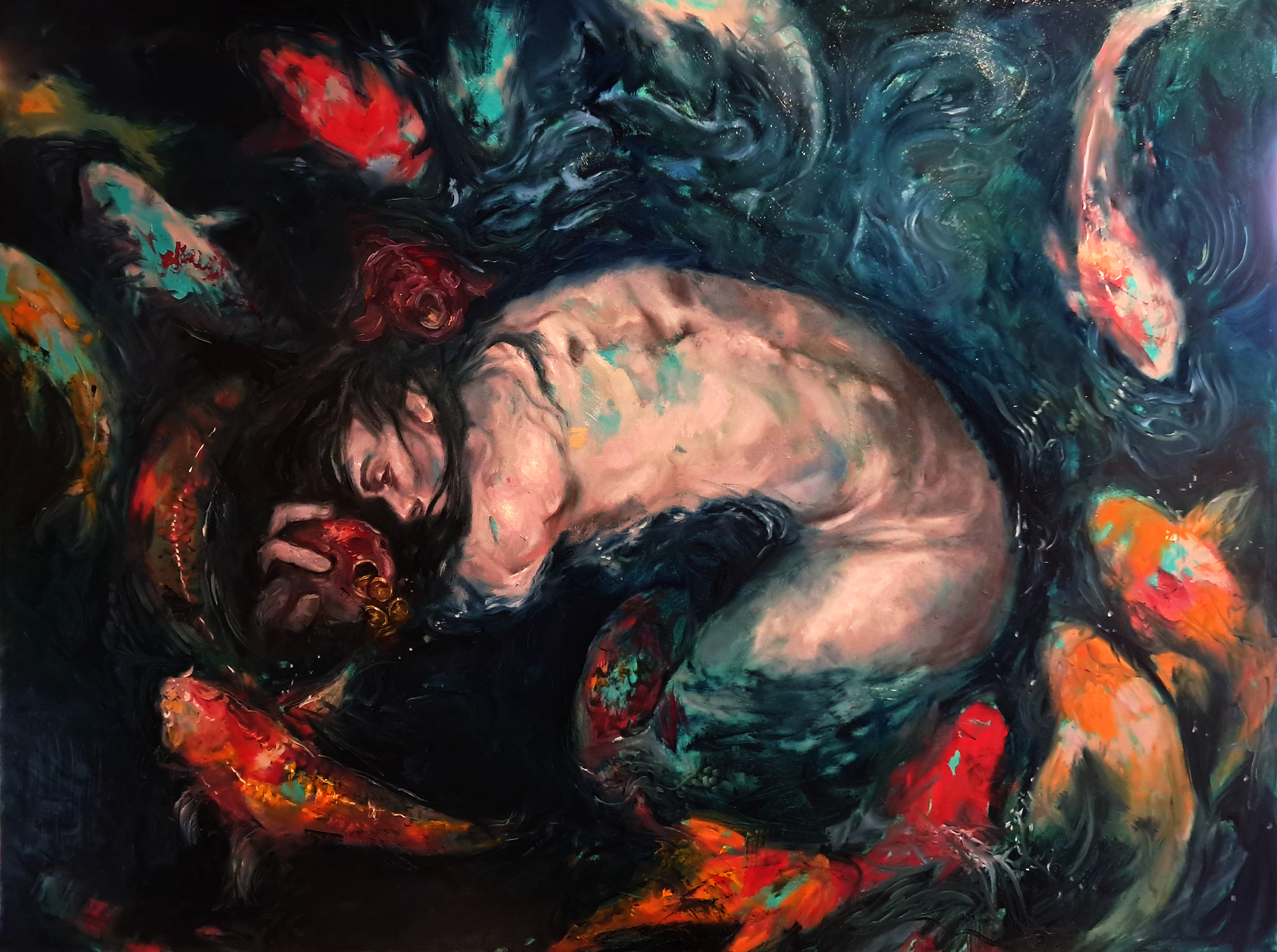 'Fortune Fishing' Wall Painting