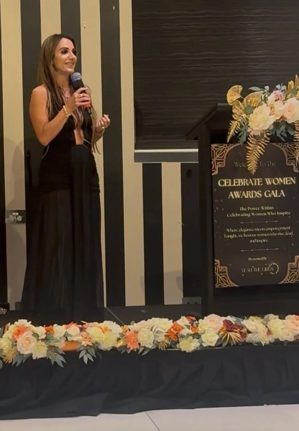 Embrace practitioner speaking at the Celebrate Women Awards Gala
