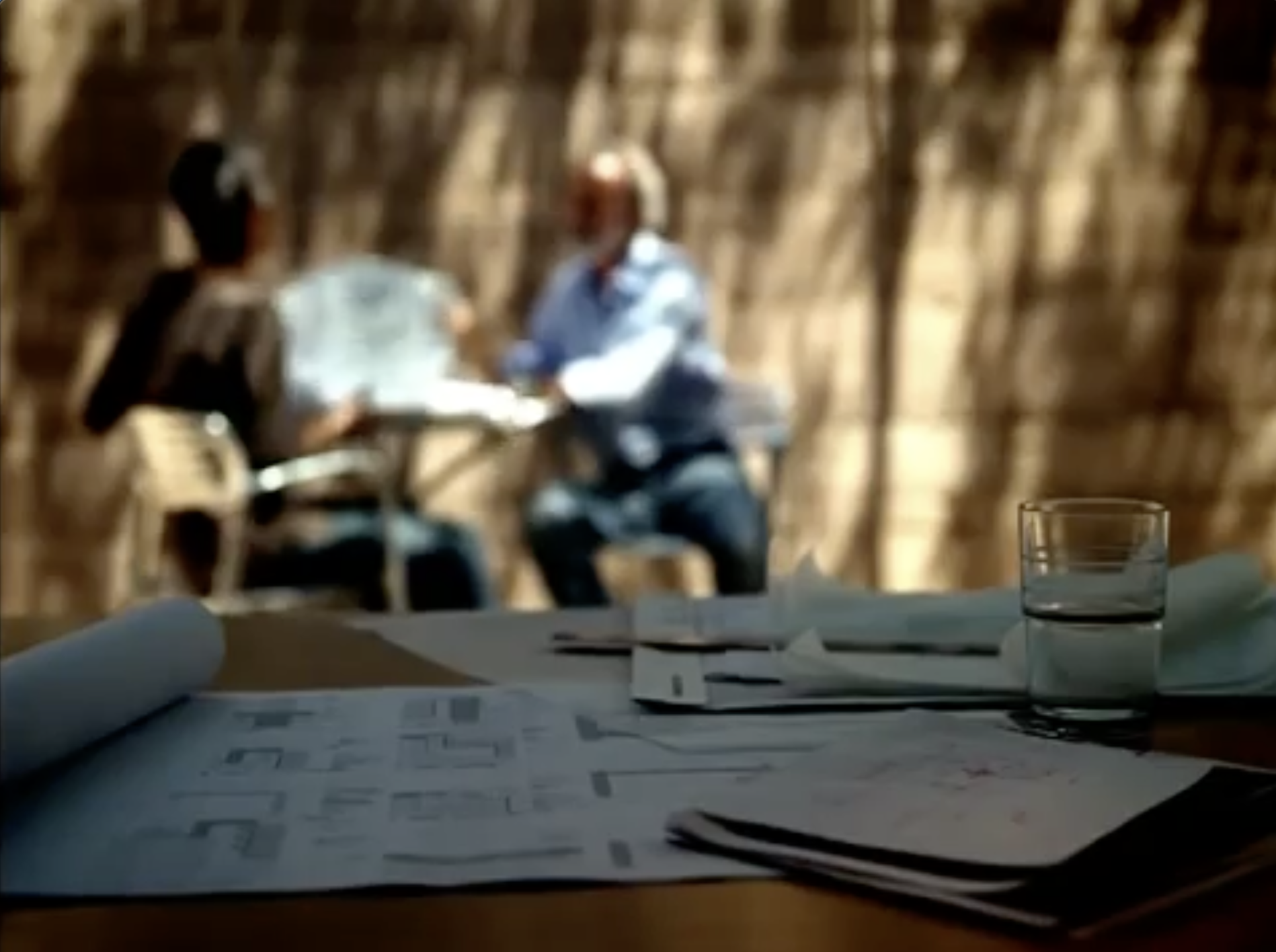 Jack Moses reviewing architectural plans