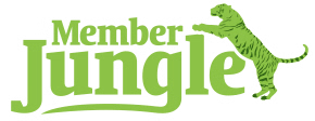 Logo for Member Jungle featuring a green crocodile and text.