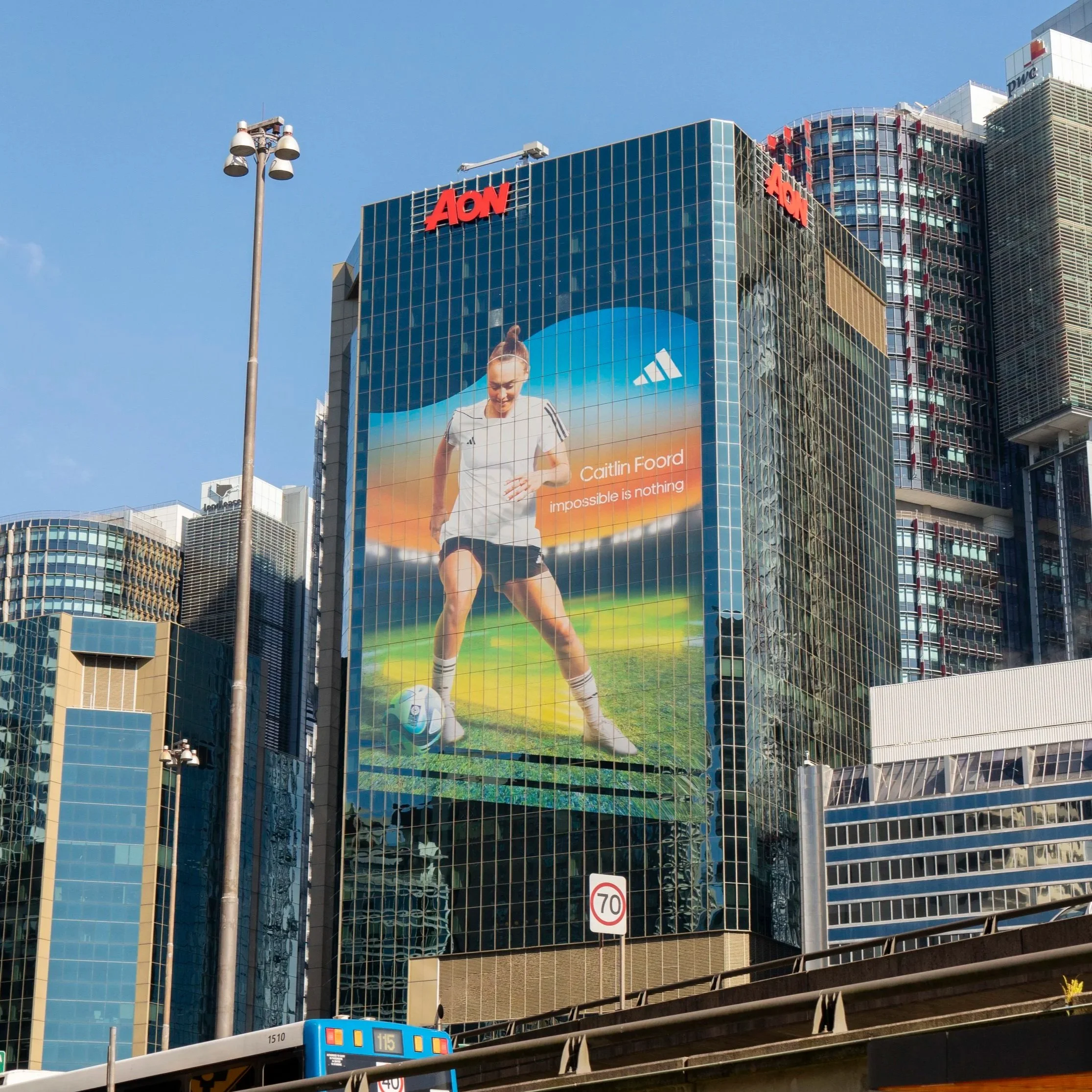 BUILDING WRAP · CAITLIN FOORD FIFA WOMEN'S WORLD CUP 2023 AUSTRALIA · ADIDAS