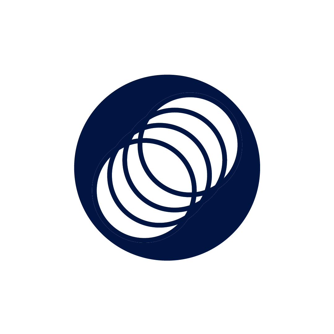 Icon of a blue circular object with concentric circular slots.
