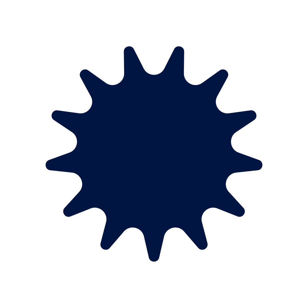 A shape with rounded points.