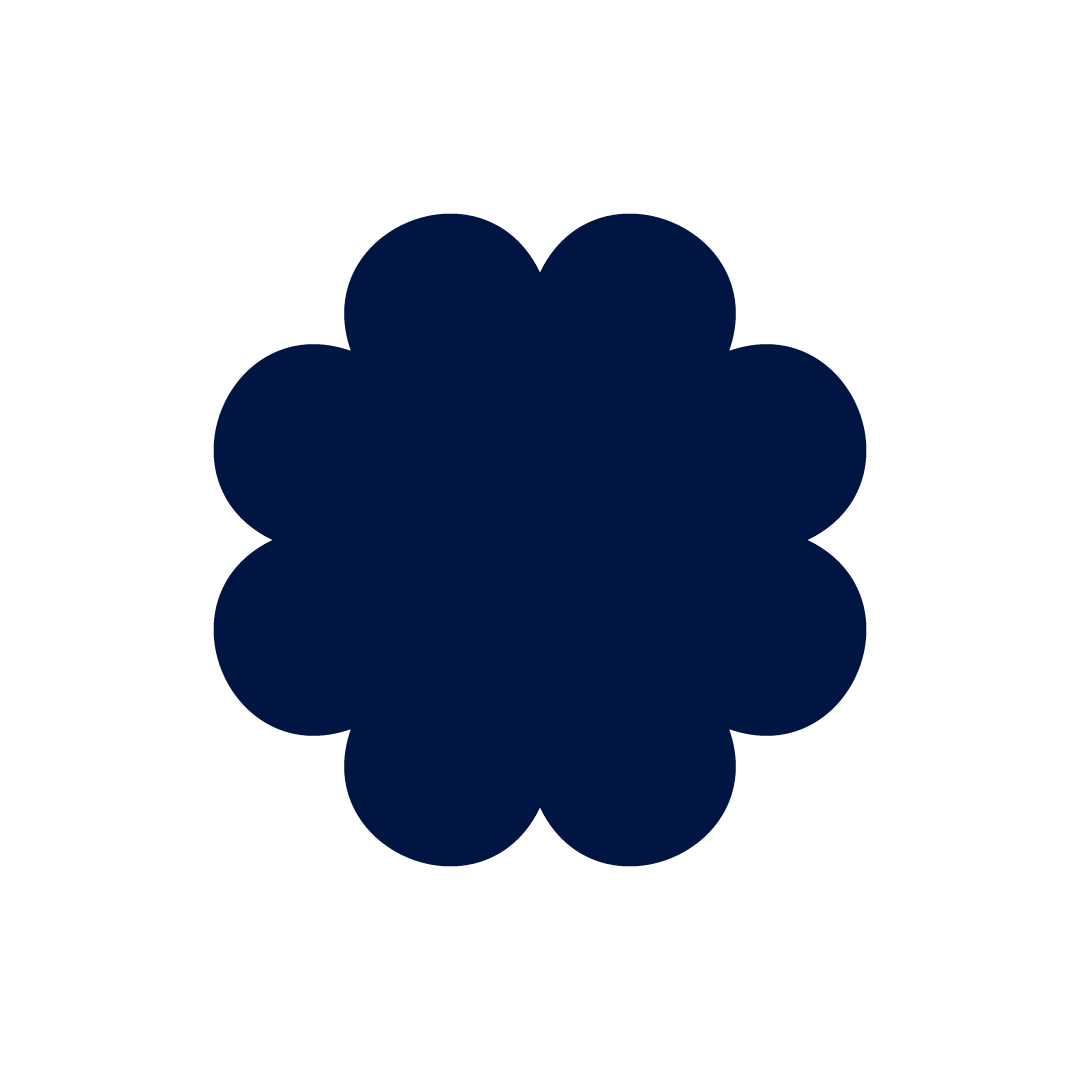 Organic shape like a flower.