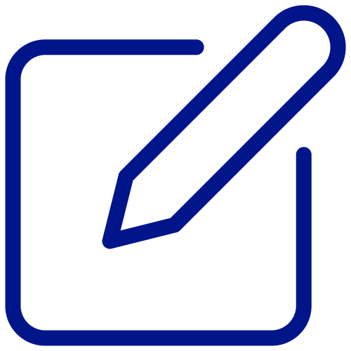 Icon of a pencil inside a square with rounded corners