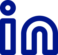 LinkedIn logo in blue with a lowercase 'in'