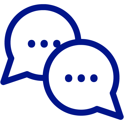 Two overlapping chat bubbles